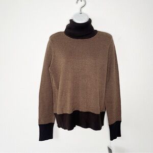 NWT Kenneth Cole Reaction Turtleneck Large Pullover Indie Sweater Elbow Patches